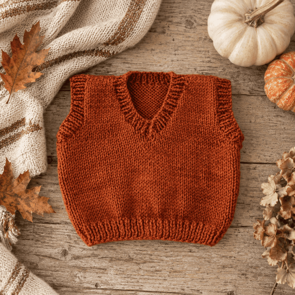 Easy Baby Pullover Vest Knitting Pattern (Beginner-Friendly & Knit Flat)